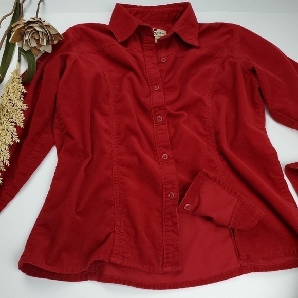 Woolrich Red Corduroy Collared Button Down Shirt S - Picture 9 of 11